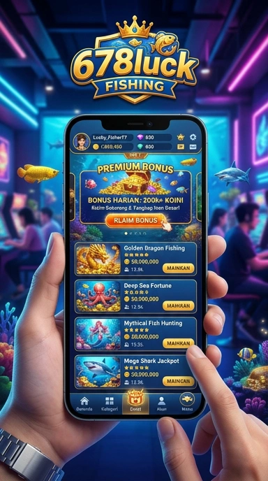Pengguna mengeksplorasi aplikasi di platform 678luck.